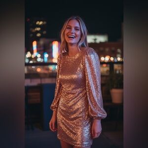 Baltic Born Sequin Mini Dress rose gold